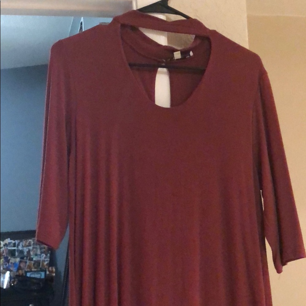Mauve dress with built in choker